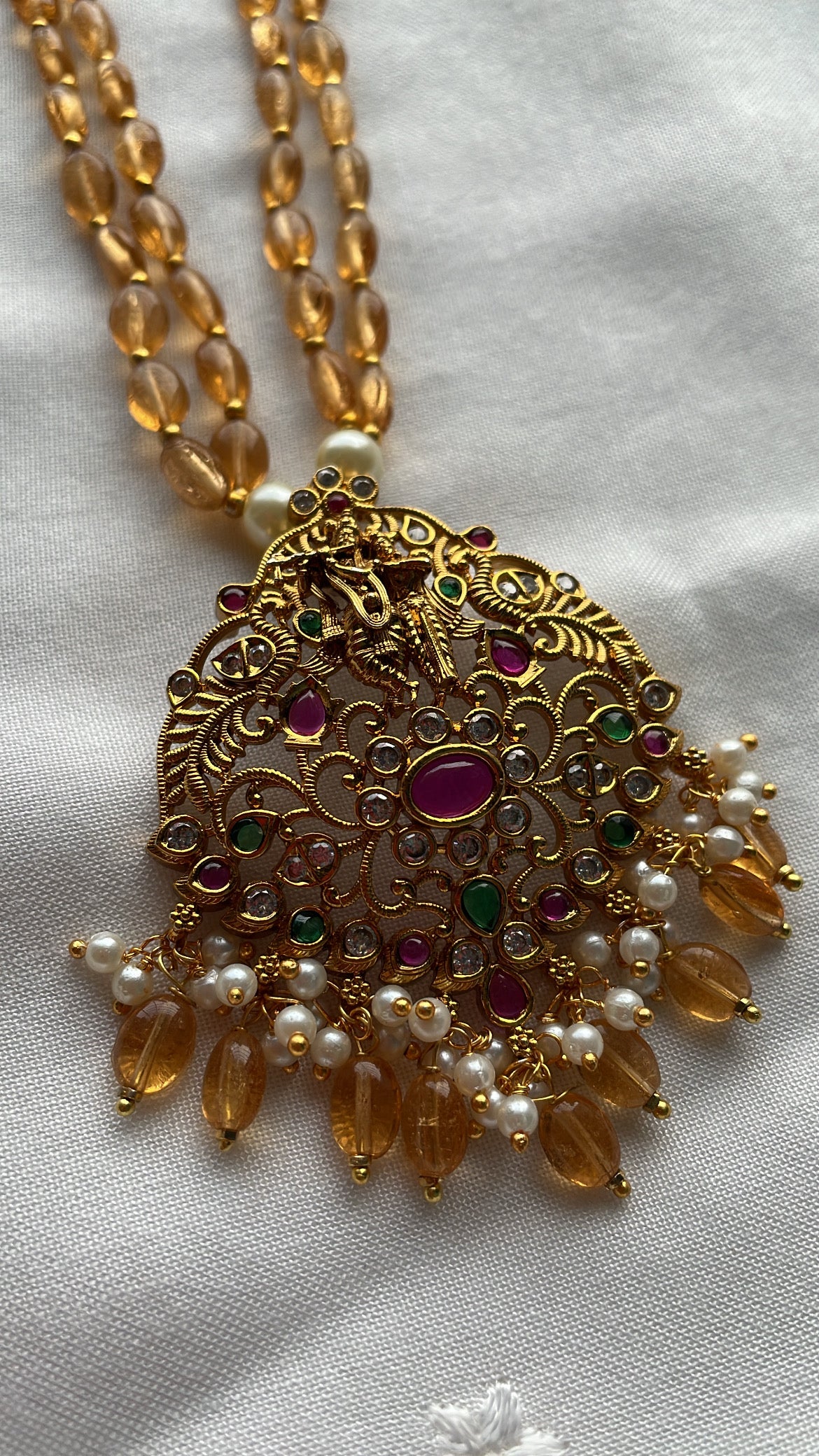 chanchal Necklace and Earrings set yellow